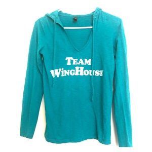 Winghouse teal hoodie